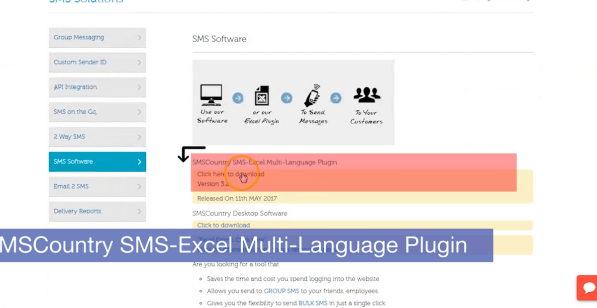 Download SMSCountry Excel SMS Plugin