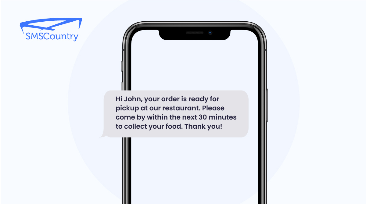 SMS template for order ready 