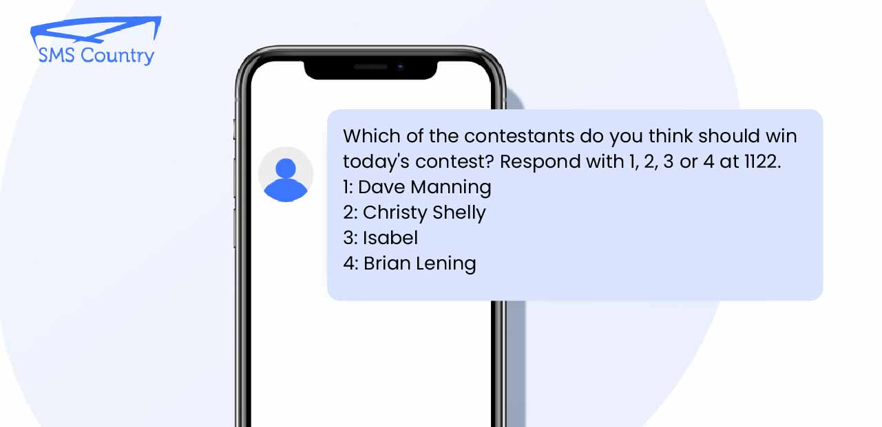 SMS voting SMS voting | A mobile screen displaying SMS Voting template