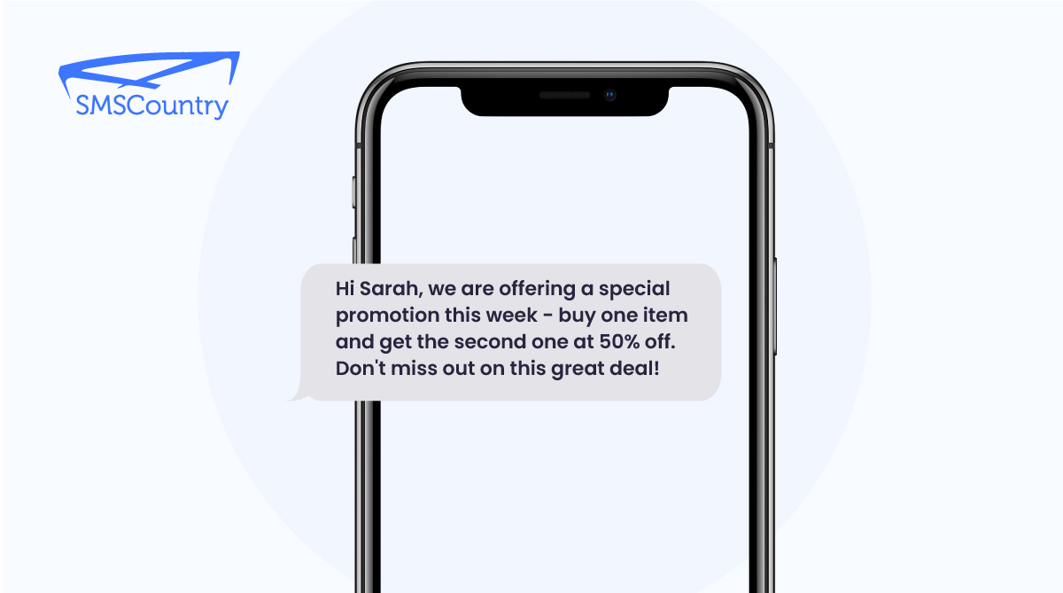 SMS template to offer promotions to customers