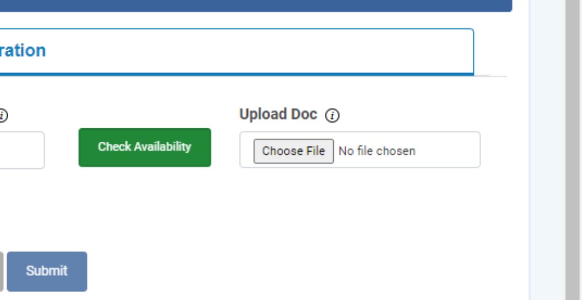 Screenshot showing form for uploading documents | Videocon sender ID registration process