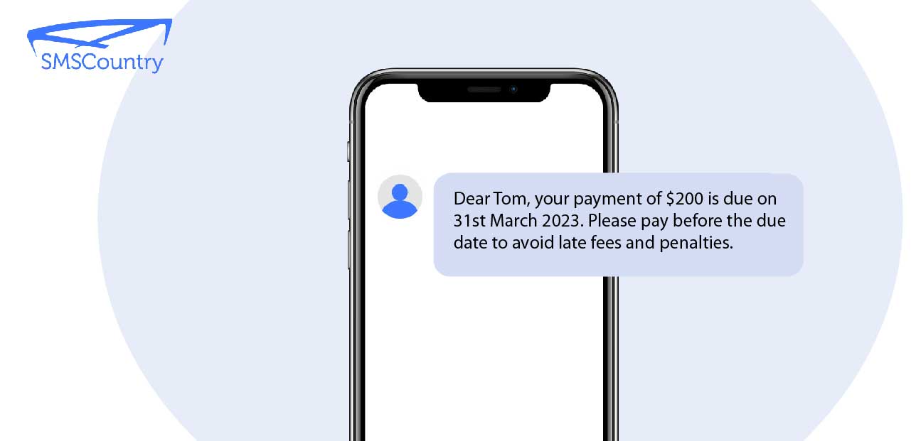 Payment due SMS template Payment due SMS template