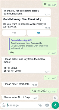 whatsapp chatbot for customer service |