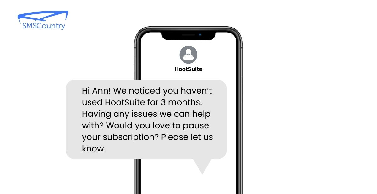 Personalised message example