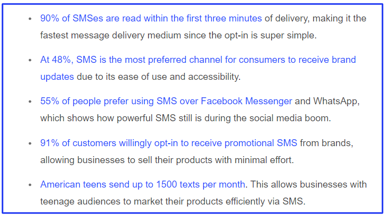 SMS in E-Commerce | Image is showing reasons why SMS is the fastest marketing channel
