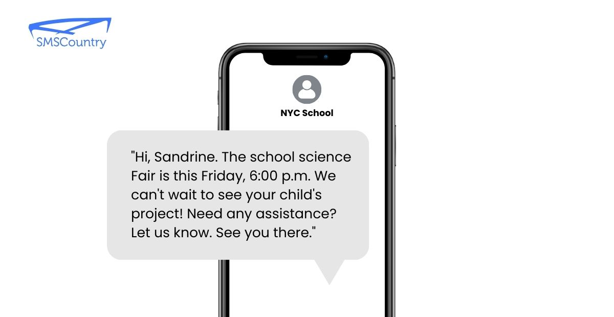 Explaining school communication with SMS Template