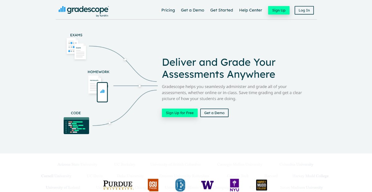 Gradescope AI tool for education business | signup page