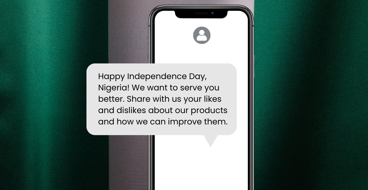nigeria Independence Day referral SMS message
