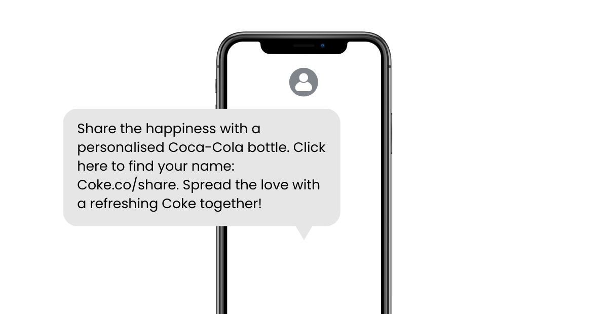 share a coke sms campaign with sms short link