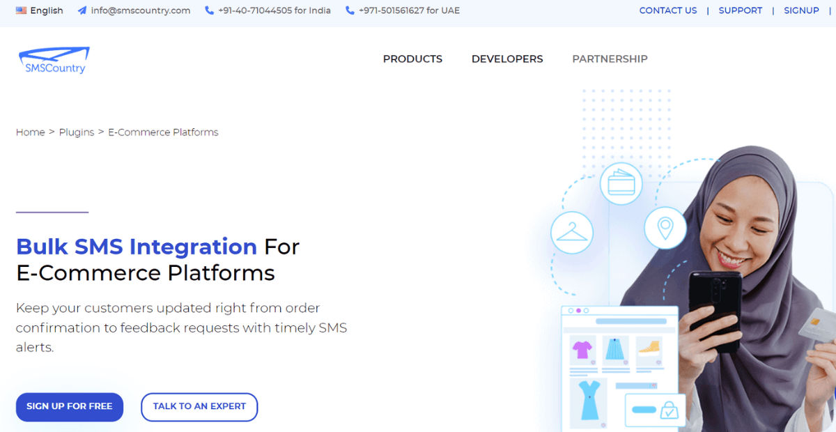What is SMSCountry e-commerce plugin? | SMSCountry e-commerce plugin webpage