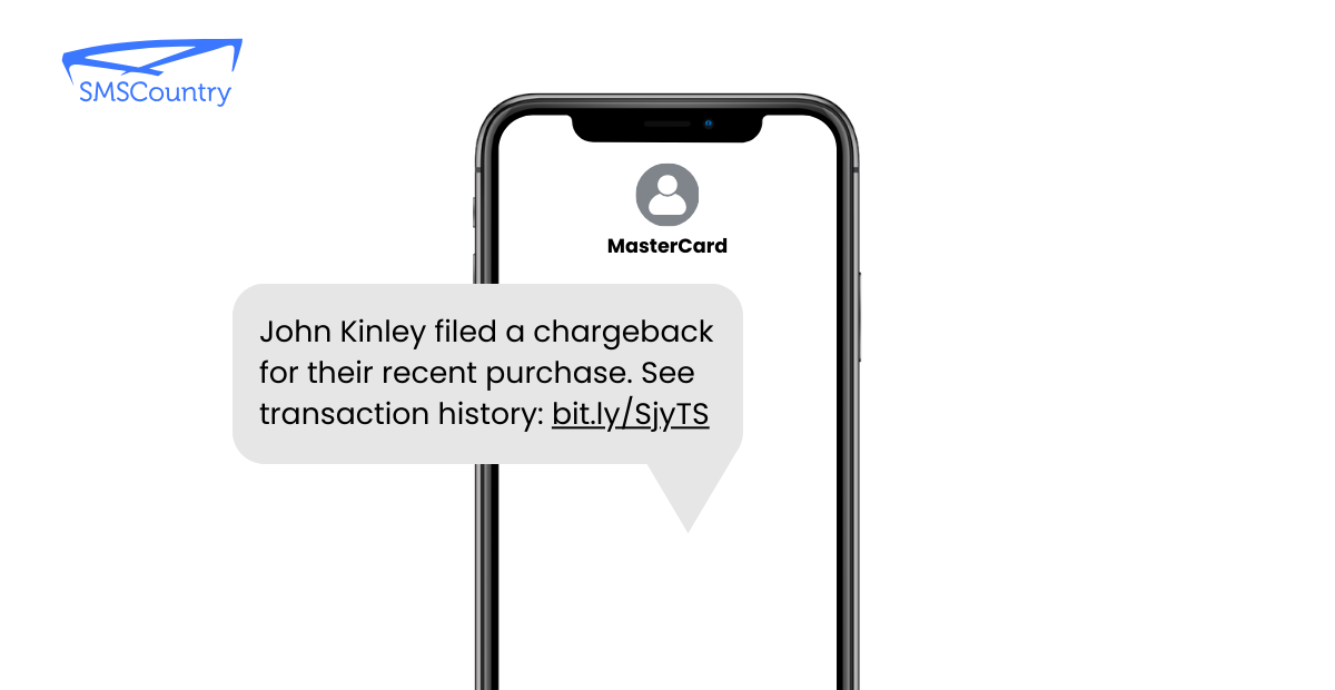 Chargeback fraud alert SMS