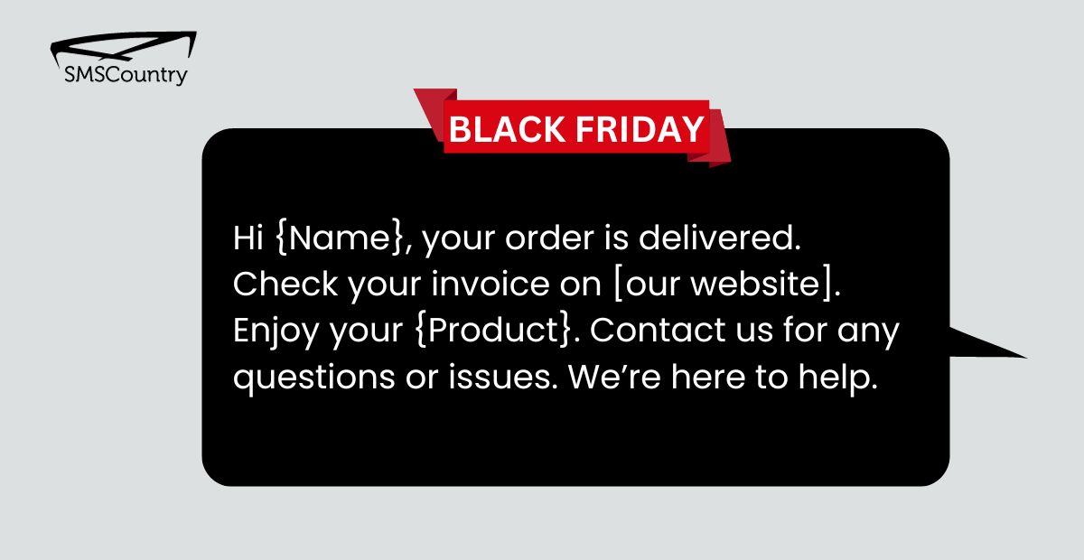 Order delivery update SMS Templates to Sell More This Black Friday and Cyber Monday (BFCM) 