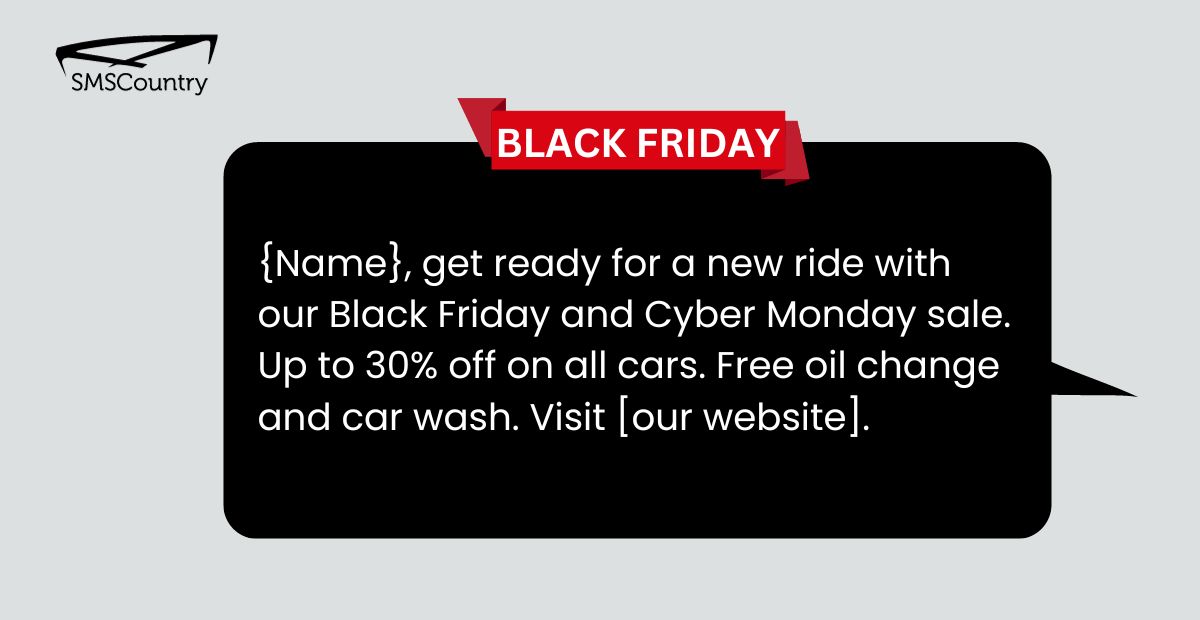 Automative SMS Templates to Sell More This Black Friday and Cyber Monday (BFCM) 