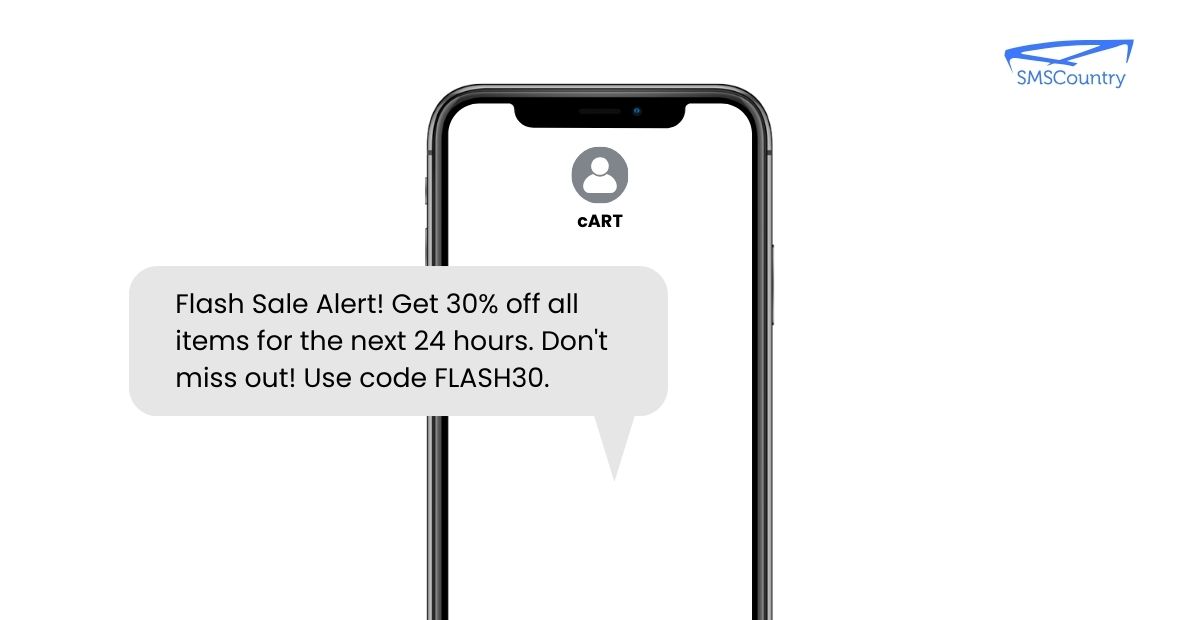 discount messages example of a limited time offer or FOMO discount SMS message