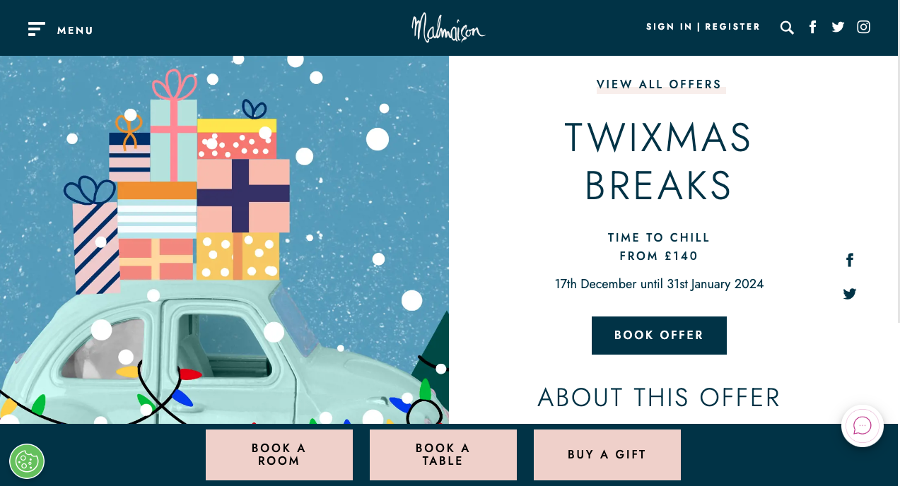 12 Christmas marketing ideas to sell more in 2023 #6: Offer seasonal hotel vouchers