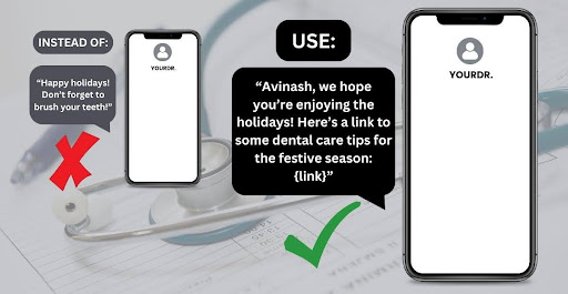 SMS best practices to help you get the best results | text image of a good and bad sms popping out of two phones respectively.