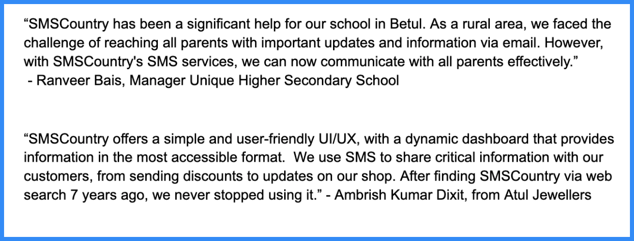 Ranveer Bais of Unique Higher Secondary School and Ambrish Kumar Dixit of Atul Jewellers share their love for SMSCountry.
