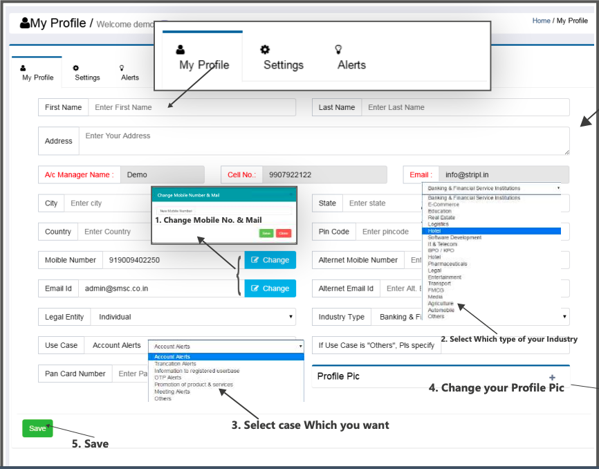 Dashboard of SMSGatewayHub, one of the best Voice SMS service providers.